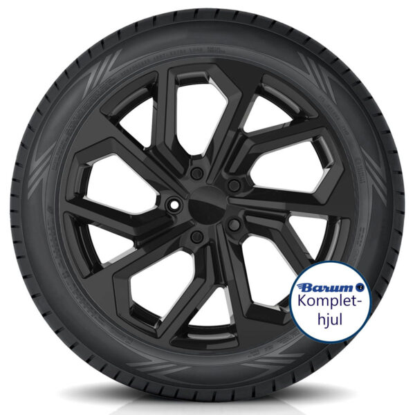 WI23 glossy black + pneumatico 1200 Barum Alufælge samlet med vinterdæk og TPMS 18"