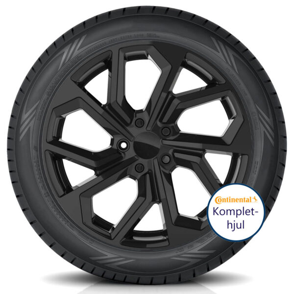WI23 glossy black + pneumatico 1200 conti Alufælge samlet med vinterdæk og TPMS 18"
