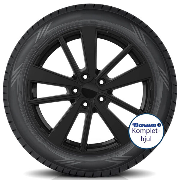 WI55 glossy black + pneumatico 1200 Barum Alufælge samlet med vinterdæk og TPMS 18"